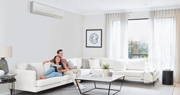 The couple is enjoying the fresh air from Fujitsu air conditioning.