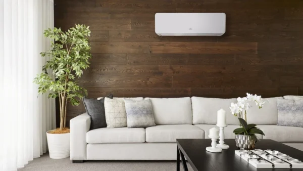 Fujitsu air conditioning in the living room.
