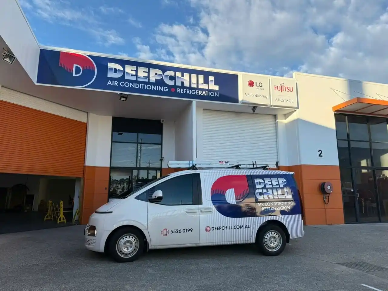 DEEPCHILL office and service van parked outside headquarters.
