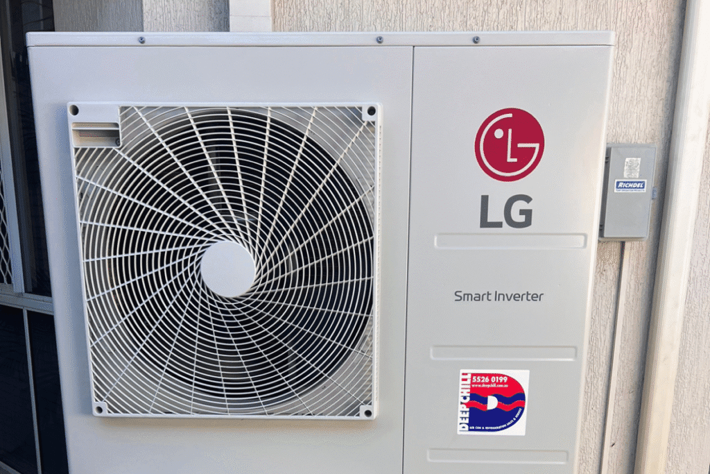LG Smart Inverter unit maintained with vermin treatment, combining pest prevention and preventative maintenance from trusted air conditioning service Gold Coast.
