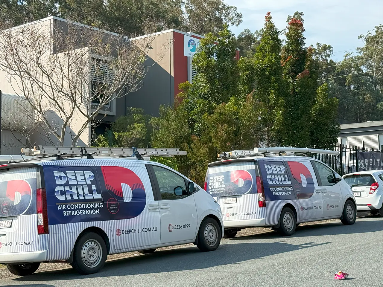 DEEPCHILL service van parked outside.