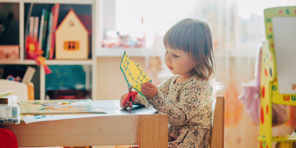 Child in a preschool environment enjoying safe indoor comfort, supported by proper air conditioning safety for preschoolers and reliable air conditioning Gold Coast care.