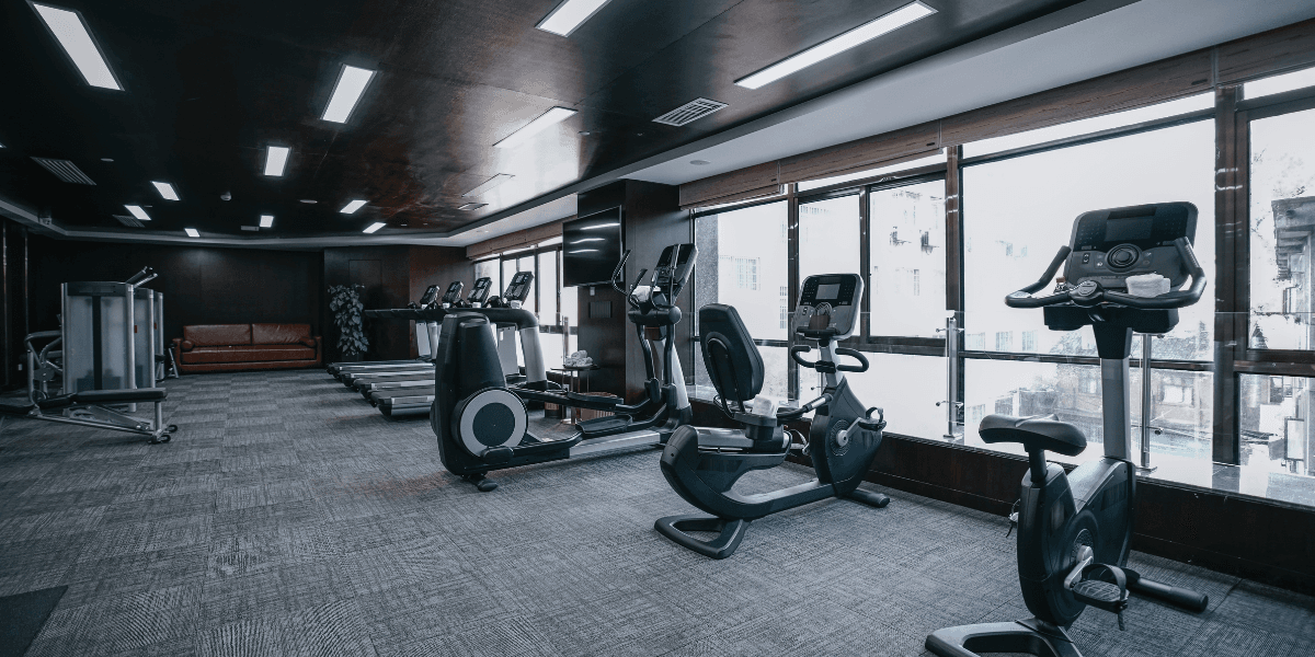 Cardio area supported by professional air conditioning Gold Coast systems. With expert air conditioning installation Gold Coast and preventative maintenance, gyms can maintain the right temperature for gyms and deliver consistent comfort for members.