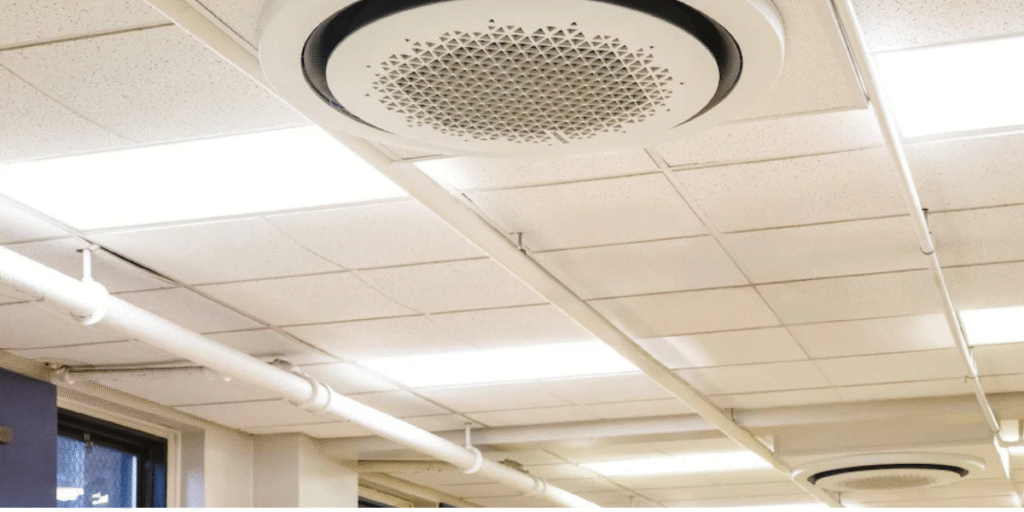 Ceiling air conditioning system designed to regulate temperature for primary school classrooms, ensuring comfort with reliable air conditioning Gold Coast solutions.