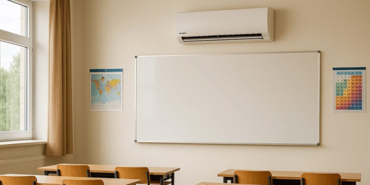 Split AC systems for crowded classrooms – practical cooling choice when considering ducted vs split in air conditioning Gold Coast learning spaces.