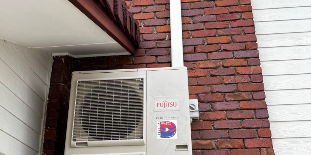 DEEPCHILL 2025 recap showing a Fujitsu outdoor unit installation, part of ongoing residential air conditioning Gold Coast projects.
