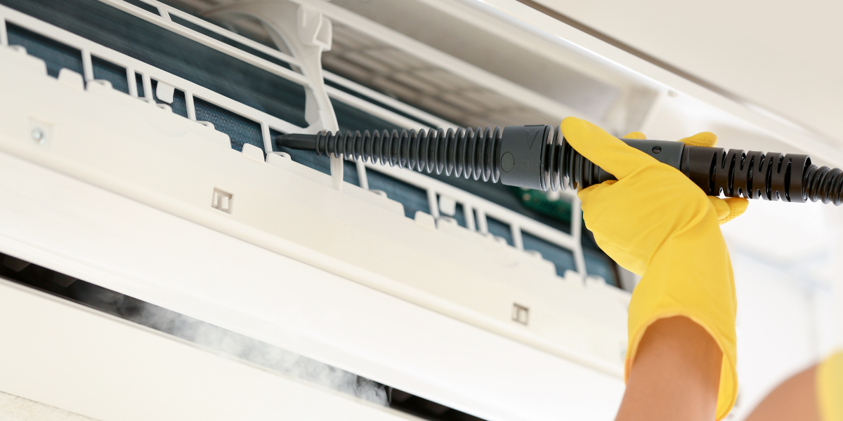 Preventative maintenance before Christmas & New Year for commercial air conditioning Gold Coast, using deep cleaning to remove dirt and reduce system strain.