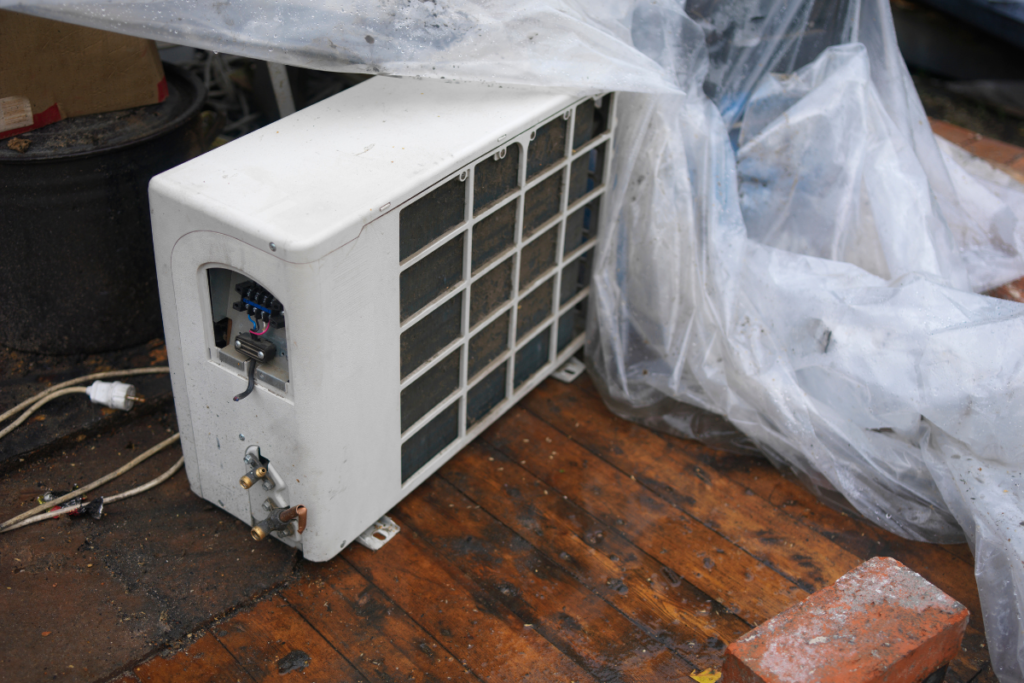 Heavy rain and storms affect air conditioner outdoor units, increasing risk of damage to commercial air conditioning Gold Coast systems.