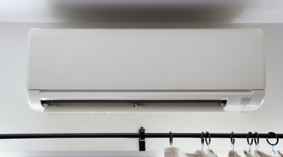 Still leaking water after cleaning from a wall-mounted air conditioner, a common issue in residential and commercial air conditioning Gold Coast systems.