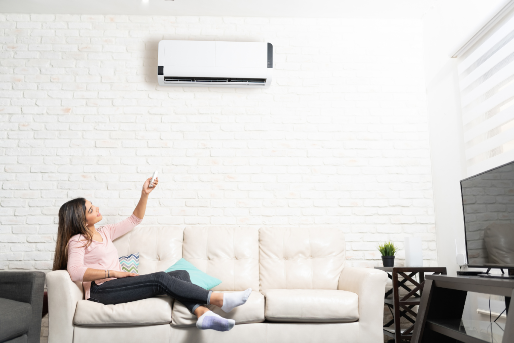 Daikin Vs Mitsubishi split system installed in a modern living room, residential air conditioning Gold Coast upgrade example in Australia