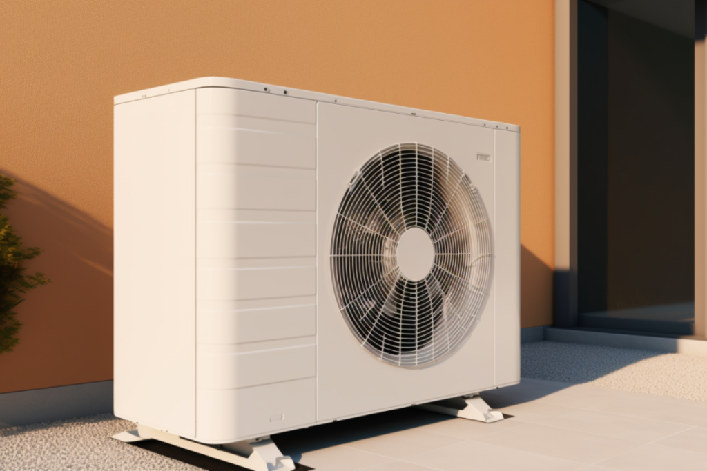 Outdoor condenser unit showing why an air conditioner feels weaker after peak summer, explaining why does my AC suddenly feel less effective right after summer, air conditioning Gold Coast.