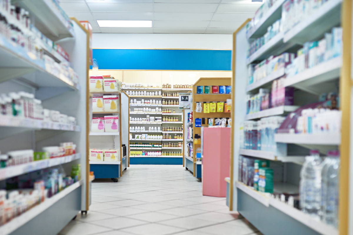 Pharmacy interior kept cool by commercial air conditioning installation on the Gold Coast