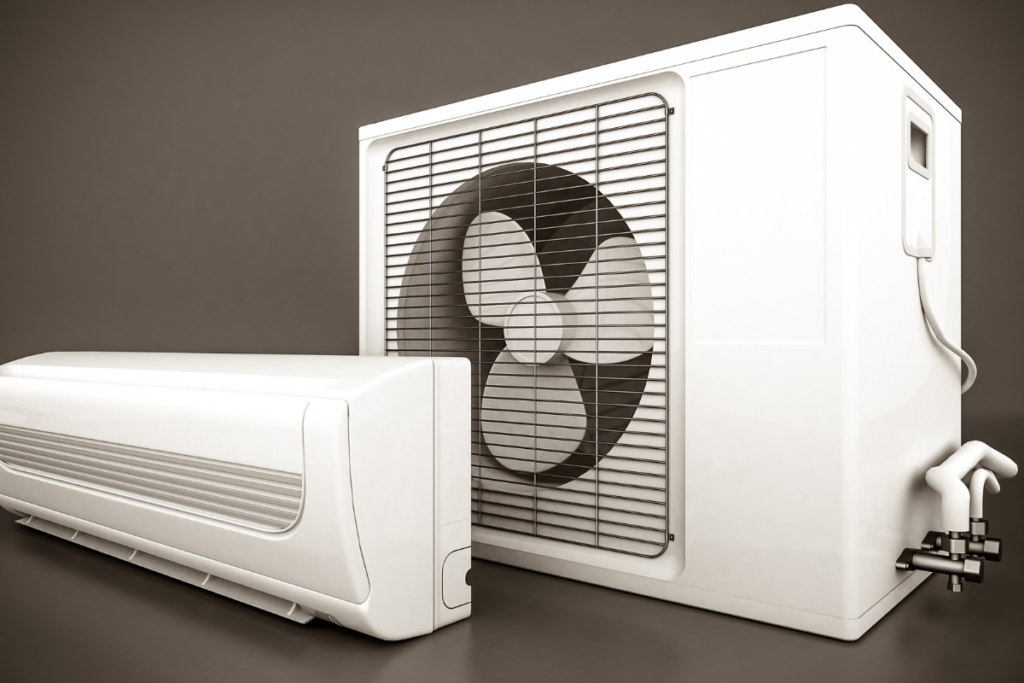 LG split system indoor and outdoor units with low running costs, air conditioning Gold Coast by DEEPCHILL