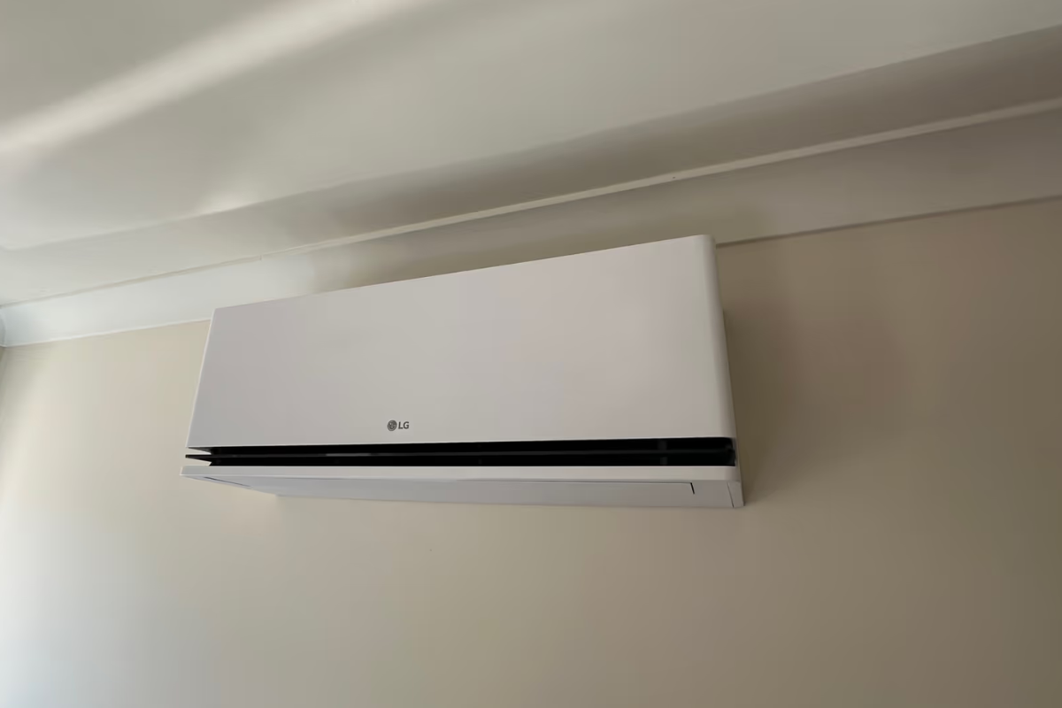 LG reverse cycle air conditioner installed on a home wall by DEEPCHILL air conditioning Gold Coast