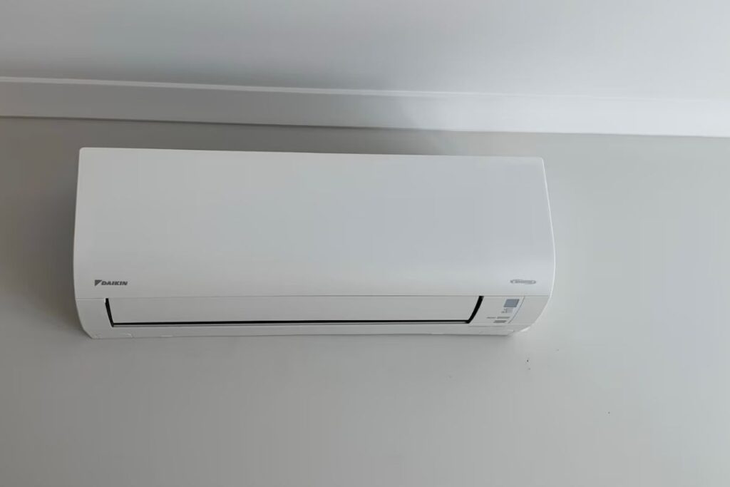 Clean white Daikin split system after a professional air conditioning service on the Gold Coast.
