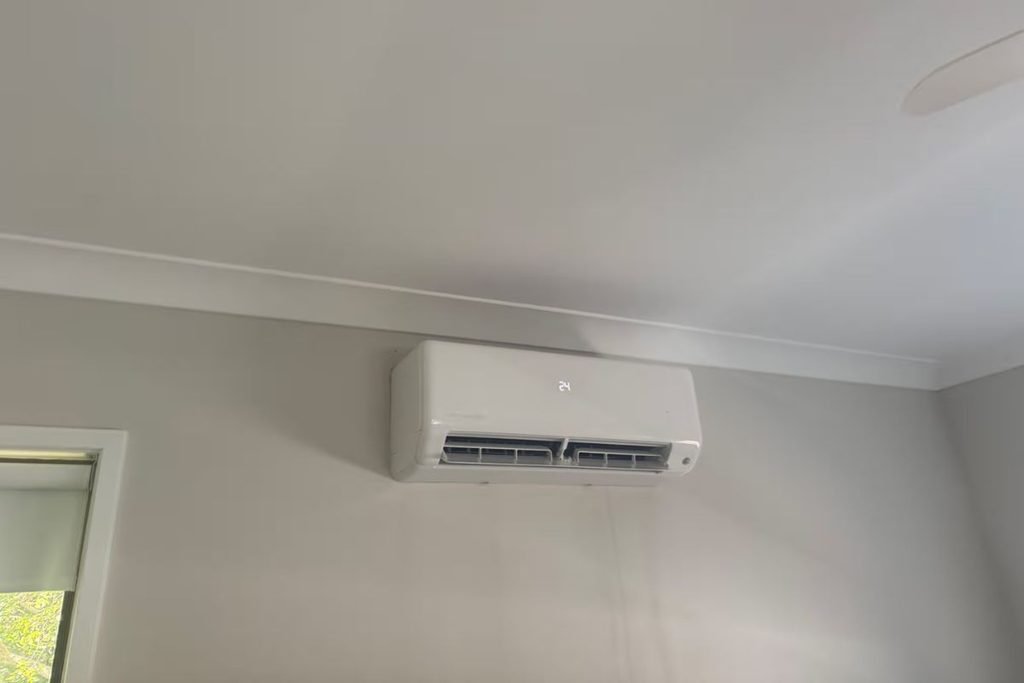 Split system cooling a Gold Coast bedroom after a pre-summer aircon service